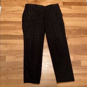 Theory brand black/grey checked wool ankle pant